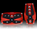 NRG Red Automatic Brushed Aluminum Sport Pedal with Black Rubber Inserts Universal