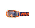 100% Armatic Enduro Moto Goggle Neon Orange Clear Lens