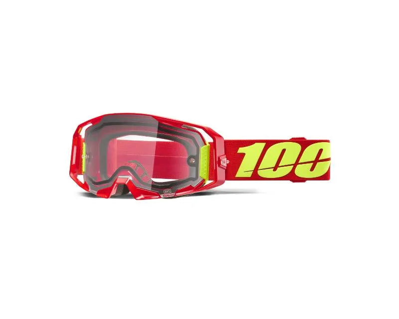 100% Armatic Enduro Moto Goggle Red Clear Lens