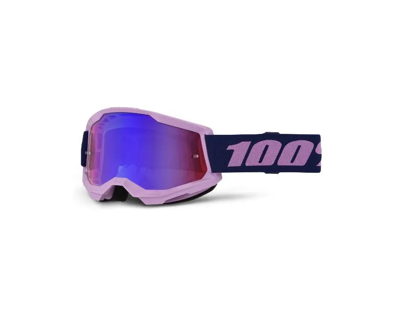 100% Strata 2 Goggle Purple Red | Blue Mirror Lens