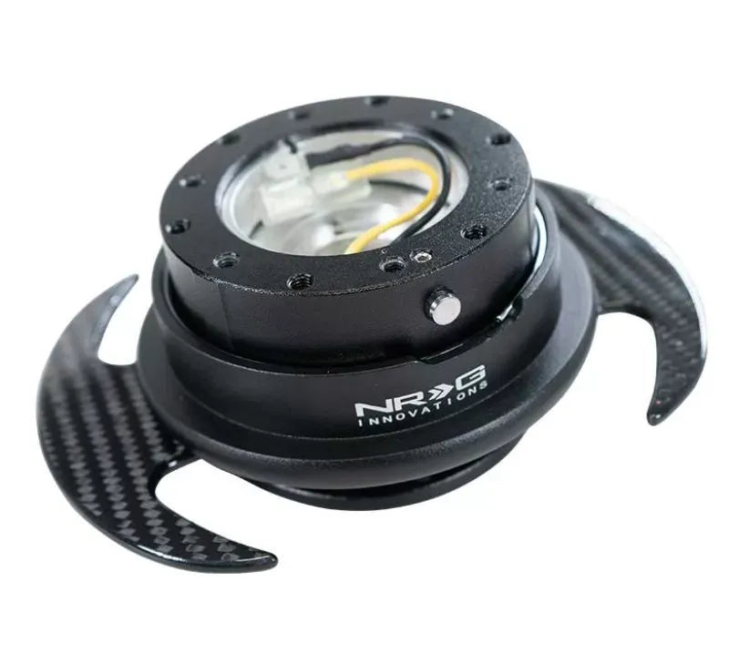 NRG Quick Release Gen 3.0 Black Body Black Ring with Carbon Fiber Handles