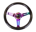 NRG Classic Wood Grain Galaxy Edition Steering Wheel 350mm Neochrome 3-Spokes Black Sparkled