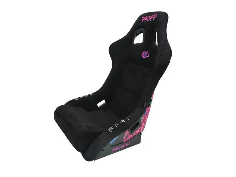 NRG FRP Bucket Seat (Large) Black Alcantara material with Dragon Livery on the Back
